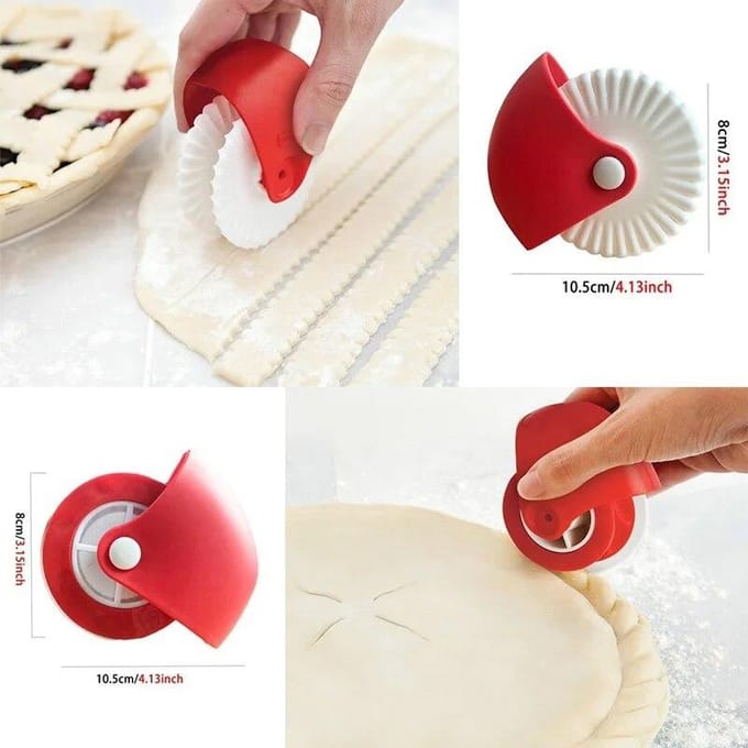 2TYPE Coupe-pizza professionnel en treillis Rouleau à pâtisserie Outil de roulage de cuisson Stonego Baking B red