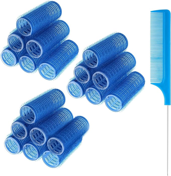 18 Krulrollers voor Haar zonder Hitte - Zelfklevende Haarrollers - Blauw - 20 mm