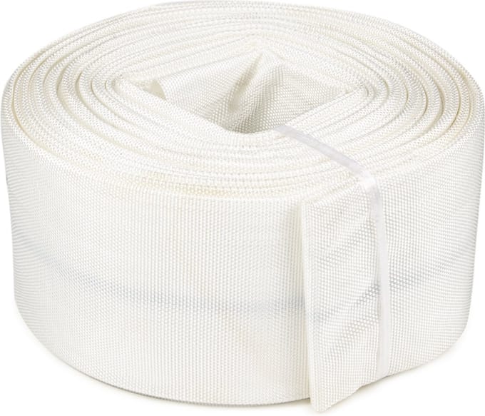 Rubbermagazijn - Platte waterslang - Wit - Rol 20 meter - Ø 75mm - Afvoerslang