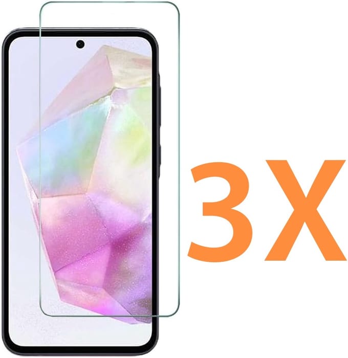 Glasplaatje Geschikt voor: Samsung Galaxy A55 5G - 3x Screenprotector - screen protector - glas - bescherm - beschermglas