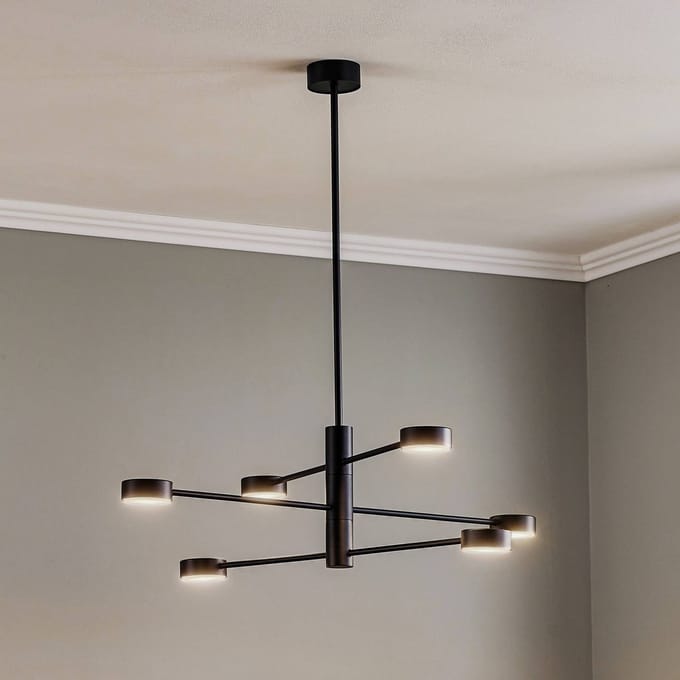 Nowodvorski Lighting Plafondlamp Orbit VI, zwart, 6-lamps