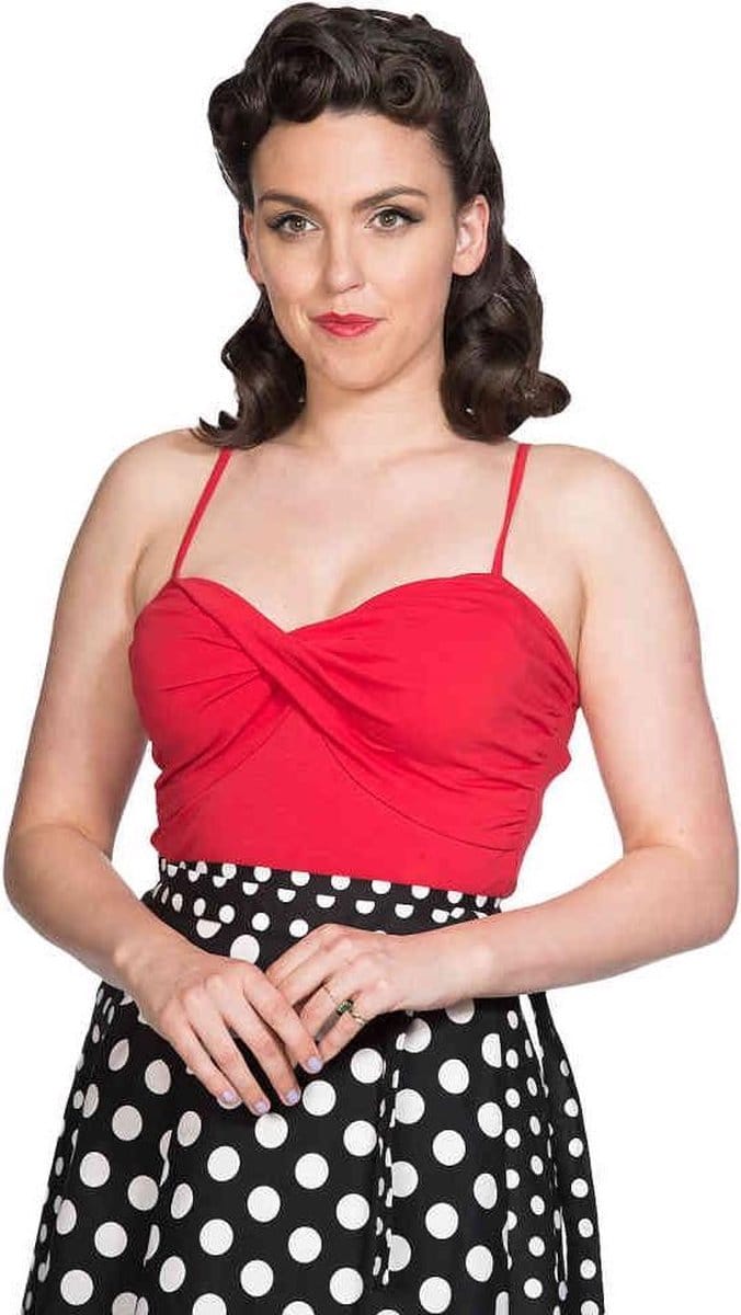 Dancing Days - WRAP FRONT Mouwloze top - 2XL - Rood