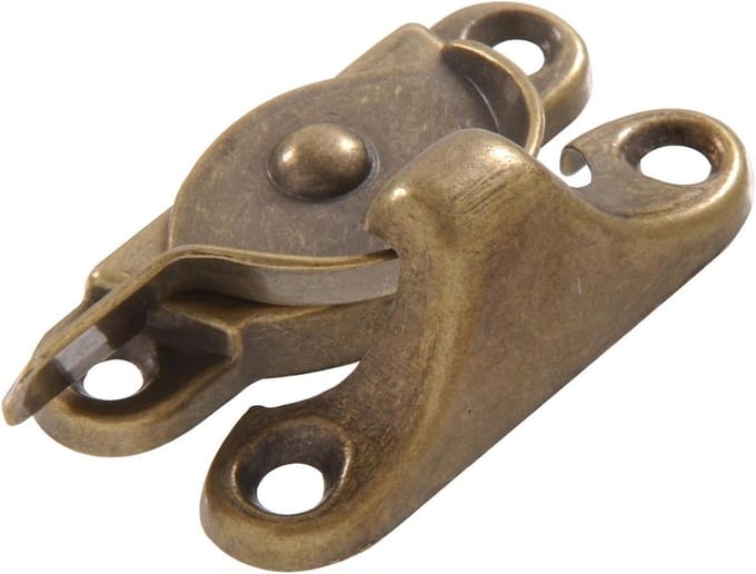 Raamsluiting Grendel - Kamerraam Sluiting - Ramen Beveiligen - Decoratief Design - 9.5 cm Breed - Messing