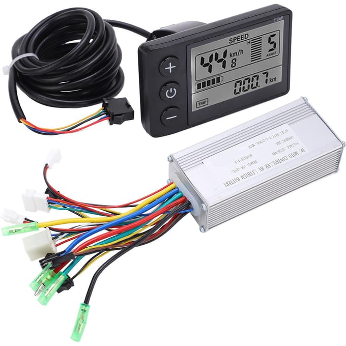 3648V 500750W Elektrische Fiets Scooter Borstelloze Controller Kit met LCD 866 Display Meter 22A9 gray