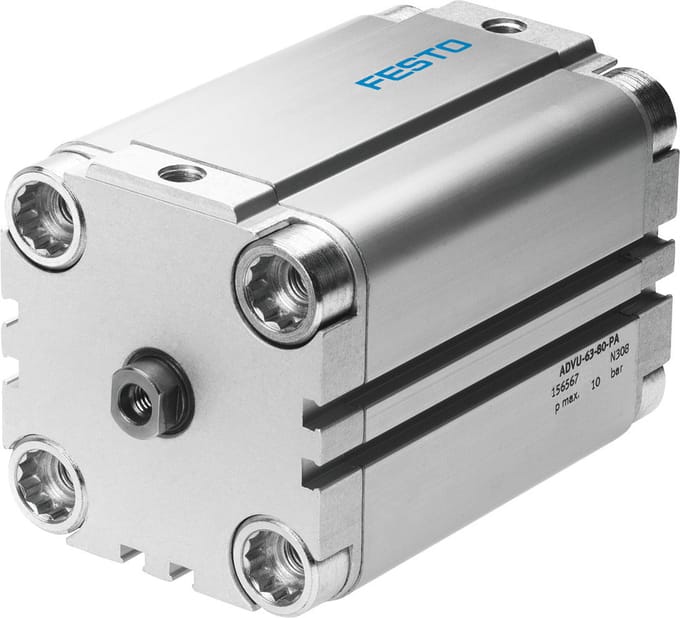 Festo Compacte Cilinder 63mm Boring 80mm Slag Dubbelwerkend - 156567 - P2FKP