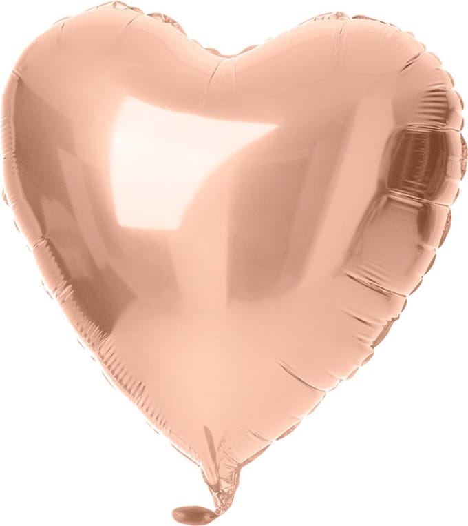 Folat - Folieballon hart rose gold (45 cm)