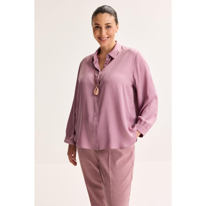 Hemdblouse In Elastisch Satijn