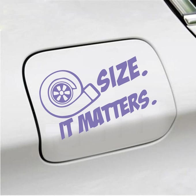 Bumpersticker - Size It Matters - 10 X 17 - Paars