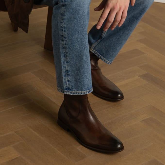 Black label - Heren - Bruine leren boots - Maat 46