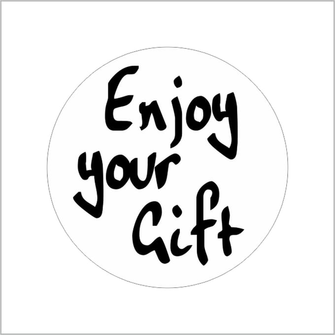 Sticker - "Enjoy your gift" - Etiketten - 39mm Rond - Wit/Zwart - 500 Stuks