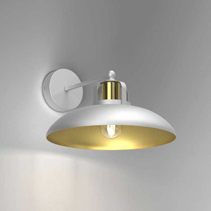 Eko-Light Wandlamp Felix, wit/goud