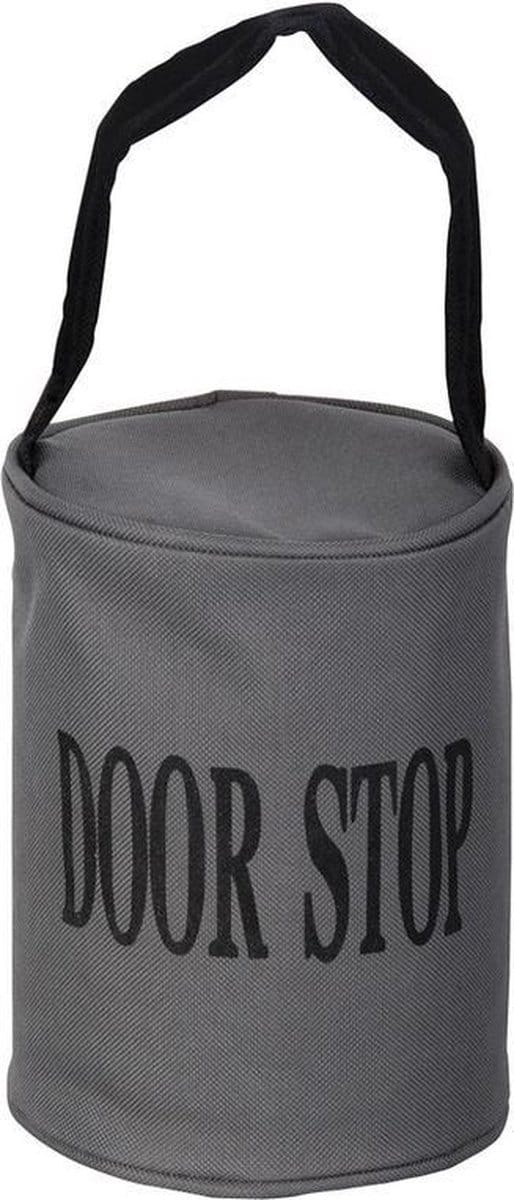 Canvas deurstopper grijs met handvat - 16 x 12.5 cm - 2.4 kg - deurstop