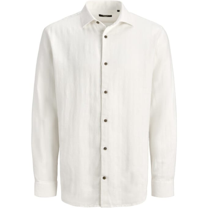 Jack & Jones Overhemd Jprblaparker Linen Blend L/s Shirt 12292161 Cloud Dancer Mannen Maat - S