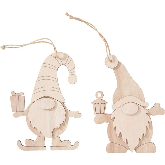 VBS Houten decoratieve hanger "Kabouter", set van 2