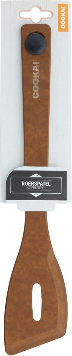 Gleufspatel, Hout, Bruin - Cookai