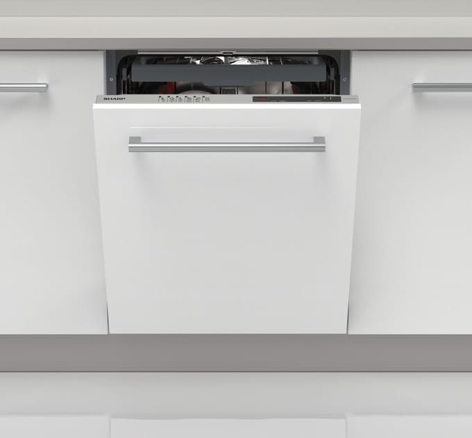 Sharp QWNI1EI45EXEU - inbouw vaatwasser - 60cm breed - energie label E - topsproeier en besteklade