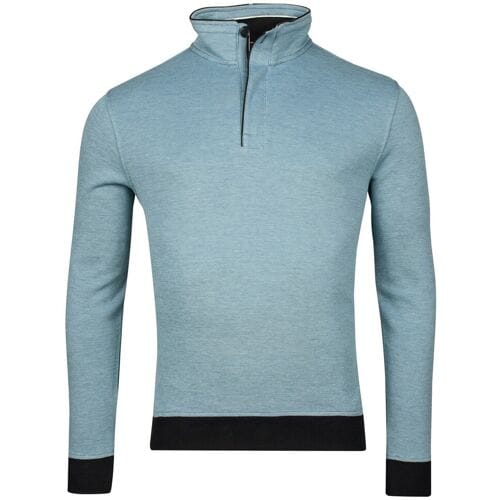 Baileys Trui Sweatshirt Half Zip Oxford Doubleface Jacquard Interlock Steel Blue / male