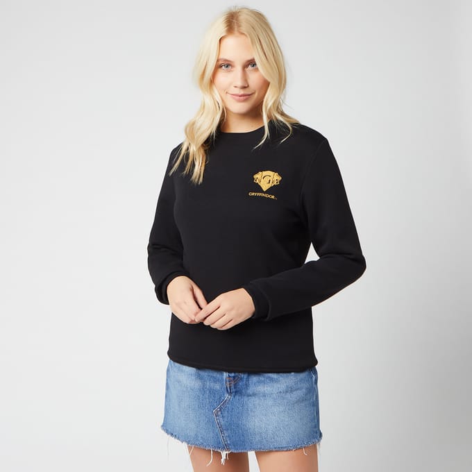 Harry Potter Gryffindor Unisex Embroidered Sweatshirt - Black - S