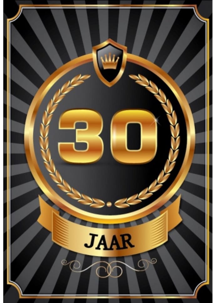 Bellatio Decorations verjaardag deurposter - 30 jaar - goud - 59 x 42 cm - leeftijd feestartikelen