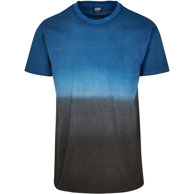 Urban Classics Heren Tshirt -2XL- Dip Dyed Blauw/Zwart