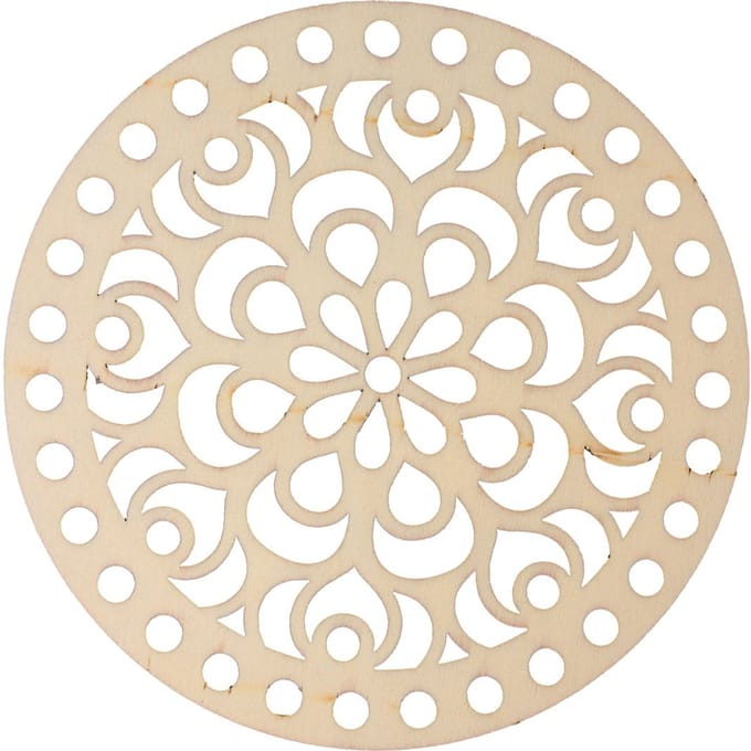 Macramé knoopschijf rond, 15 cm - Bloem