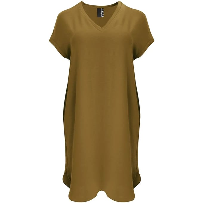 V-hals Korte Mouw Jurk Dames Mat Fashion Airwashed