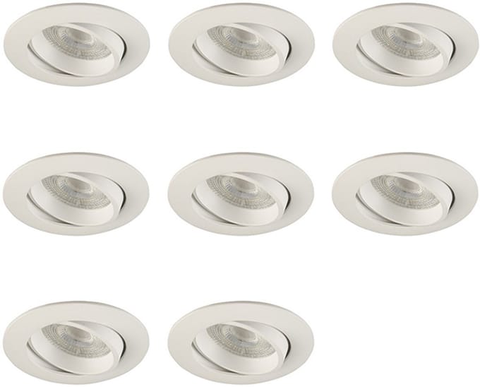 Lybardo - Inbouwspots - 8-pack - Spotjes Inbouw - Costa - Kantelbaar
