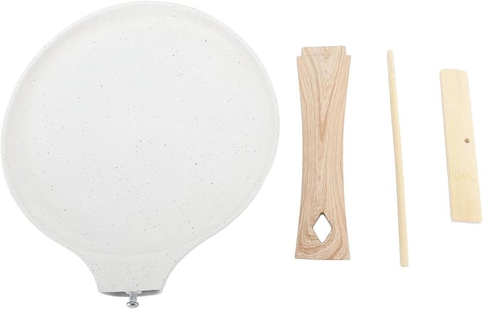 Crêpepan - Pannenkoekenpan plat - Thuis bakken - Ergonomische handgreep - 21 cm - Zwart