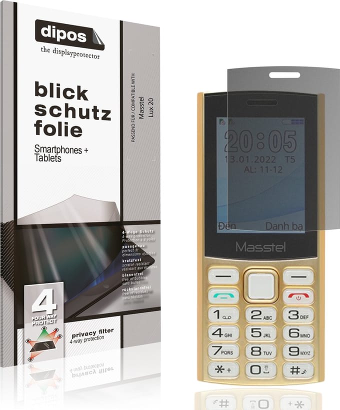 dipos – Matte Privacy Screenprotector geschikt voor Masstel Lux 20 | Anti-Spy Beschermfolie