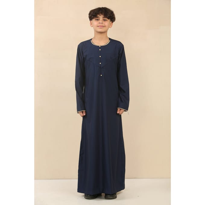 Blauwe Omani Eid Thobe Saudi Emirati Jubba-jas voor jongens voor kinderen