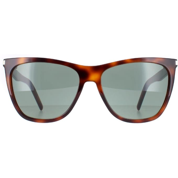 Saint Laurent SL 526 002 glanzend medium havana effen groene zonnebril