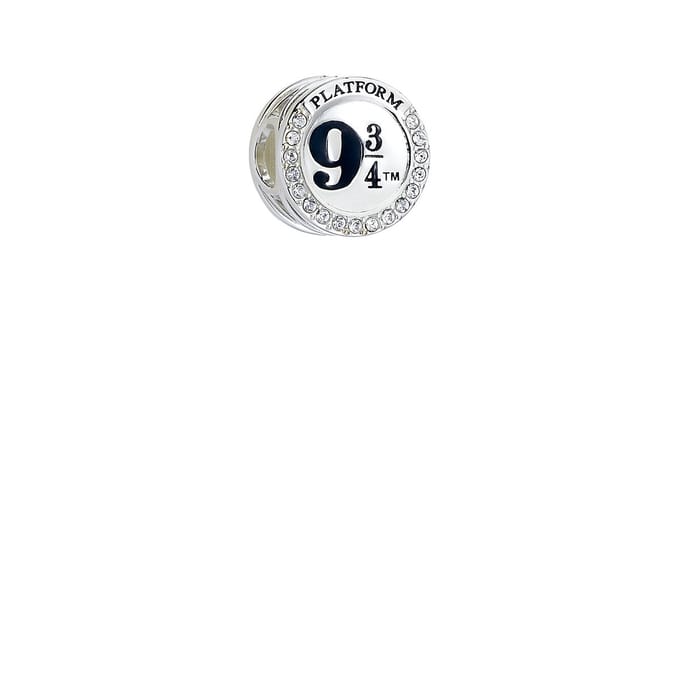 Zilverkleurig Platform 9 3/4 bedel met kristallen
