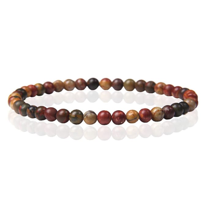 Memphis Natuursteen Armband - 4mm Flower Agate