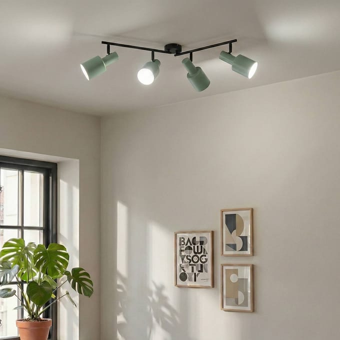 Lindby - buitenspot - 4lichts - IJzer - H: 25 cm - E27 - groen, zwart