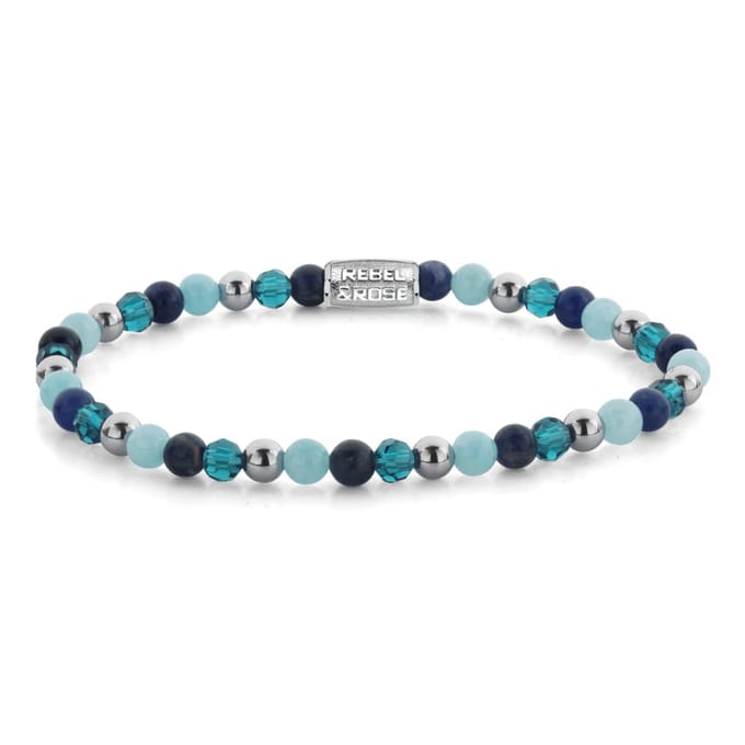 Rebel & Rose Blue Summer Armband RR-40163 – Blauw Edelsteen