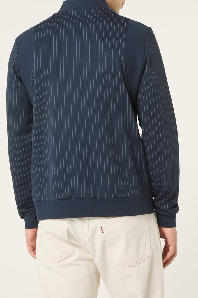 FILA Lucca Regular Pinstriped Track Jacket Black Iris / Egret Str Taglia: M | Felpe con cappuccio Outlet | Uomo | Nero