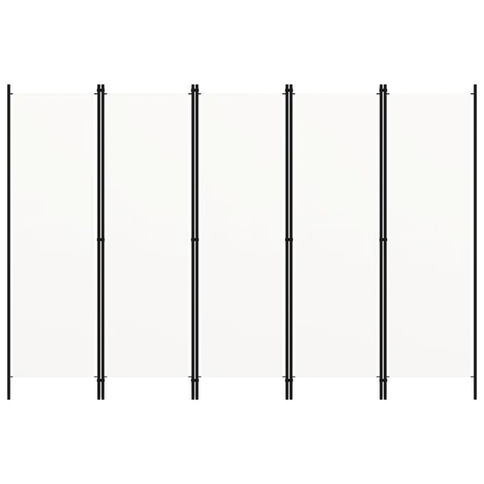 vidaXL - Kamerscherm - met - 5 - panelen - 250x180 - cm - wit