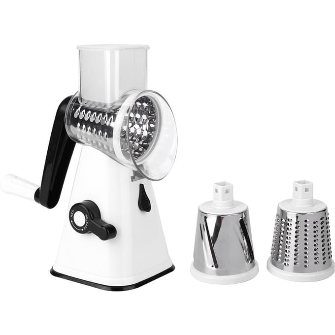 Râpe à légumes manuelle multifonctionnelle à rotation pour la cuisine domestique, outil pour râper, déchiqueter, couper et hacher white