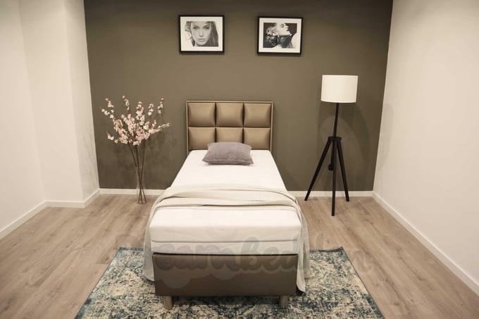 Boxspring 80x200 Royal Deluxe 1 pers. Compleet met pocketvering 9-zones matras.