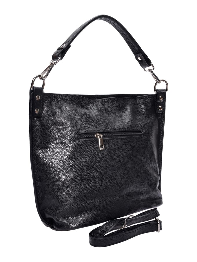 Roberta M Zwart Rundleer Tas