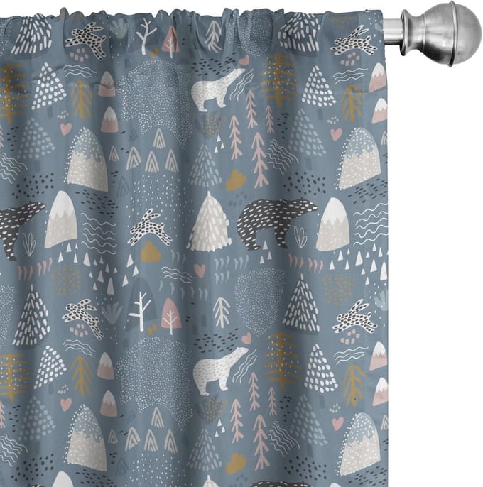 ABAKUHAUS bos gordijnen – 2x75x175 cm – microvezel, halfverduisterend