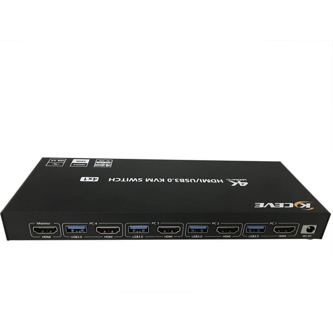 Commutateur KVM 2 moniteurs 24 ordinateurs KC-KVM401A USB 3.0HDMI KVM noir