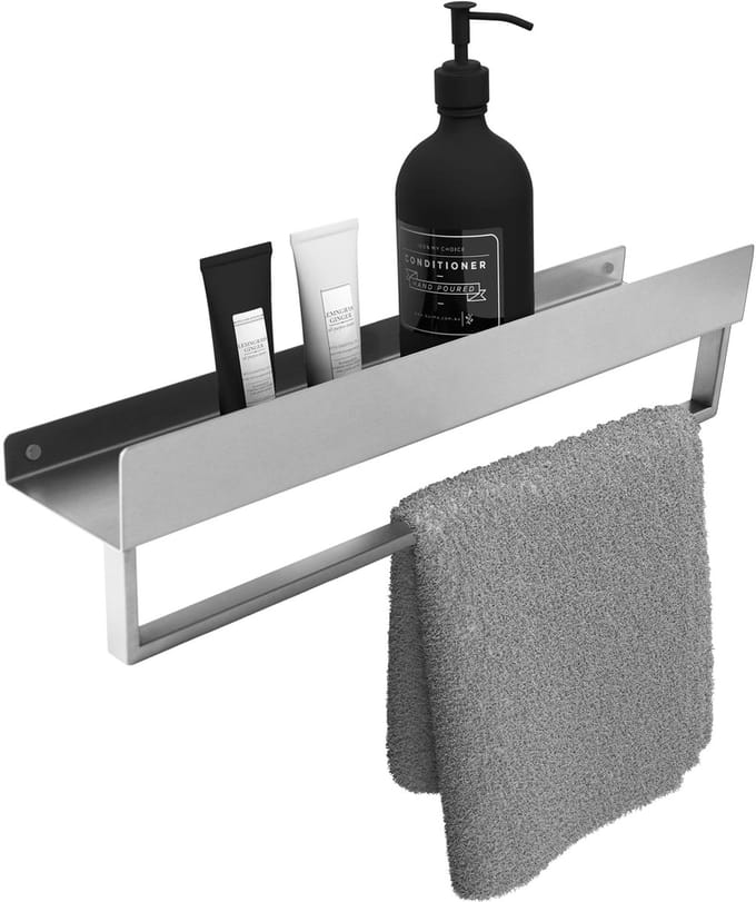 Rea Sf01-450 45Cm - Badkamer Badkuip Plank - Geborsteld Staal - 45X9X11Cm