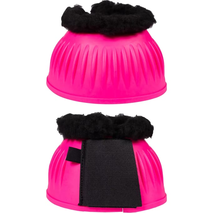Rubberen paardenbellen met bont HKM Atlanta Neon