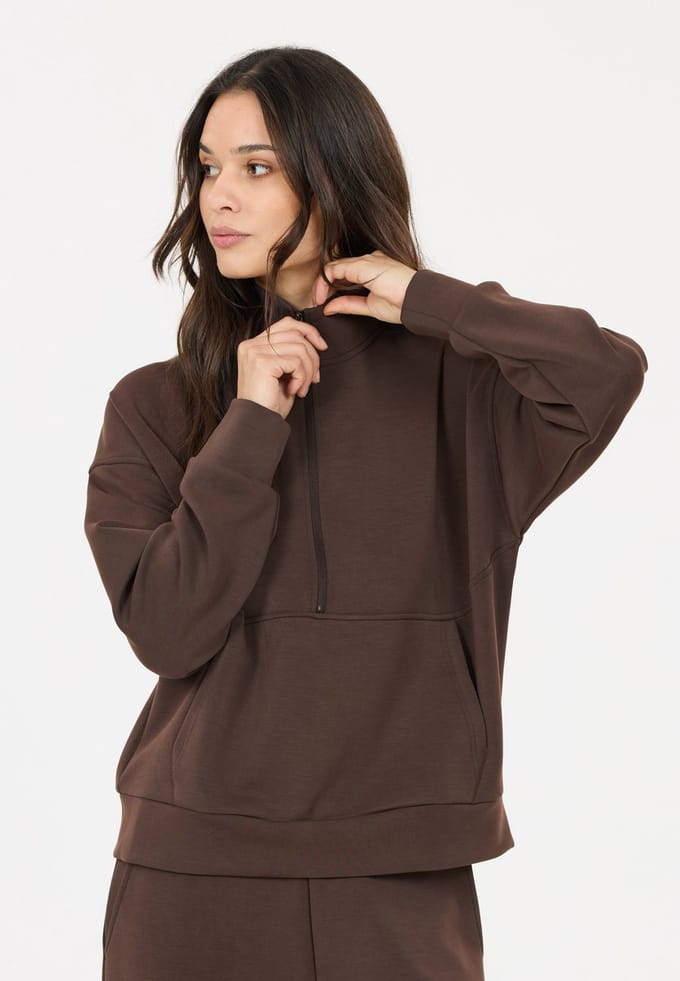 Dames sweatshirt met 1/2 rits Athlecia Jillnana