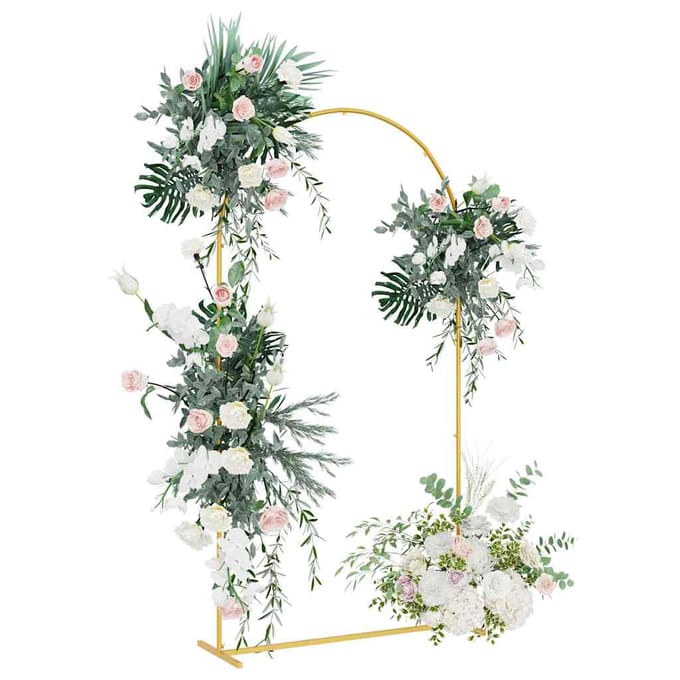 vidaXL - Huwelijksboog - Goud - 100 - x - 39 - x - 200 - cm - Staal
