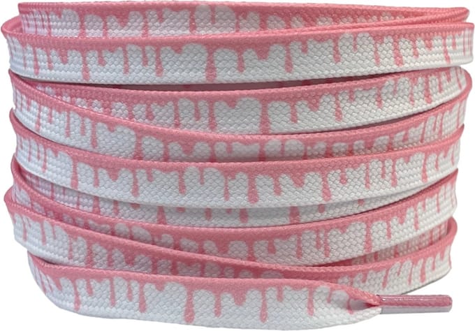 Printveter verfdruppels 8mm Wit/Roze 120cm