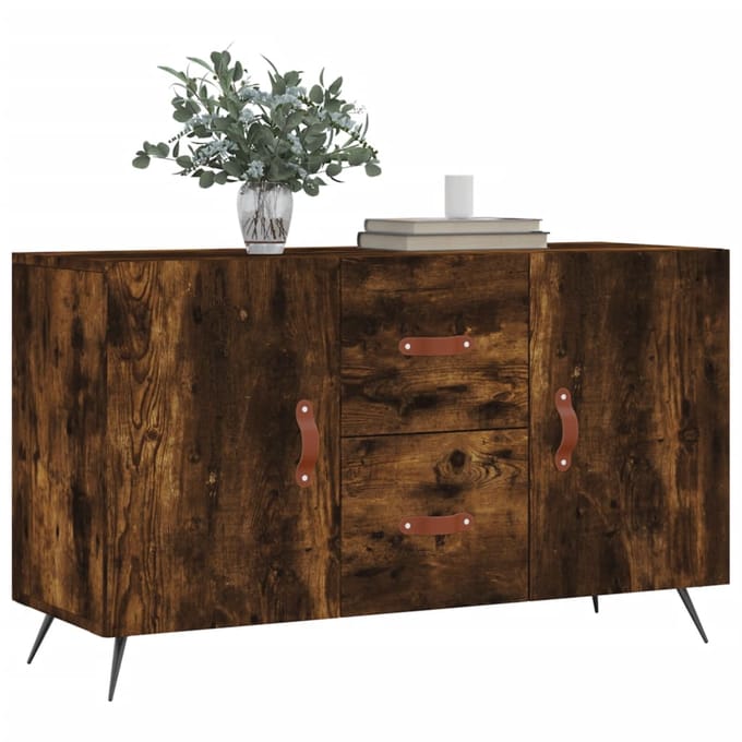 vidaXL - Dressoir - 100x36x60 - cm - bewerkt - hout - gerookt - eikenkleurig