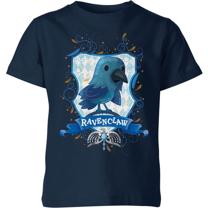 Harry Potter Kids Ravenclaw Crest kinder t-shirt - Navy - 110/116 (5-6 jaar)