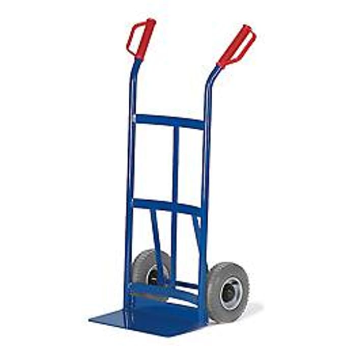 Steekwagen met gebogen achterkant, draagvermogen 200 kg, luchtbanden